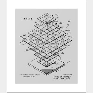 Patent Print 3D Chessboard Boardgamer Gift Posters and Art